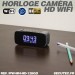 mise en situation Horloge réveil alarme micro caméra IP Wi-Fi HD avec vision nocturne