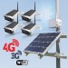 Kit vidéosurveillance 3G 4G autonome solaire avec 4 caméras solaires Wi-Fi HD 1080P 