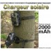 Chargeur solaire avec batterie interne 2000 mAH pour caméra XTC