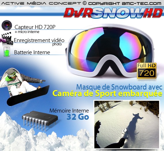 Masque caméra sport HD 720P 32Go